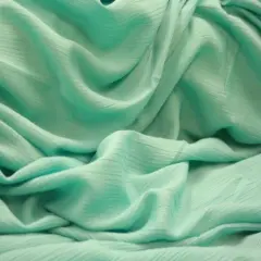 1 Yard Rayon Crinkle Solid Mint Lightweight Woven Apparel Fabric 100% Rayon 50/51&rdquo; Wide