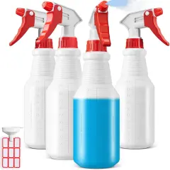 Empty Plastic Water Spray Bottles (4 Pack, 24 Oz)