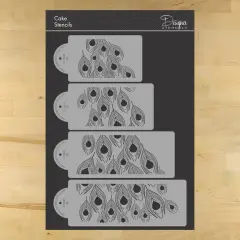 Peacock Spray Cake Stencil Set | C780 by Designer Stencils | Cake Decorating Tools |