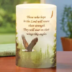 Collections Etc Hope in the Lord LED Lighted Flameless Battery-Operated Candle