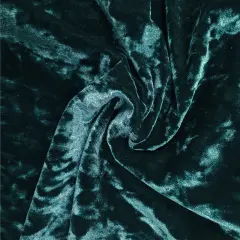 1 Yard Stretch Crushed Velvet Spandex Apparel Fabric, Green Forest, 58/60" Width