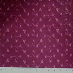 1 Yard Velvet Embroidery Fabric Plum Dazzle, 58/60" Wide Premium Apparel Material