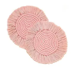 2 PCS Handmade Boho Coasters