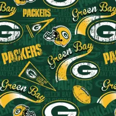Licensed NFL Green Bay Packers Retro Cotton 14837-D Fabric by the Yard
