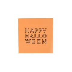 HAPPY HALLOWEEN ORANGE COCKTAIL NAPKINS