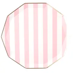 PETAL PINK SIGNATURE CABANA STRIPE PLATES