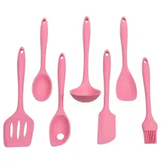 Chef Craft 7 Piece Premium Silicone Kitchen Tool and Utensil Set Pink