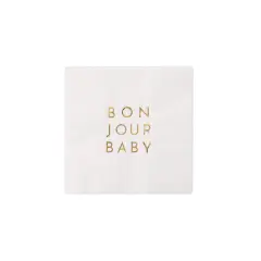 BONJOUR BABY BLANC WHITE COCKTAIL NAPKINS