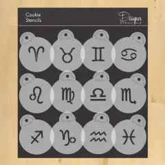 Astrological Zodiac Signs Cookie Stencil Set | C1022 by Designer Stencils | Cookie Stencils for Royal Icing, Airbrush, Dusting Powder |