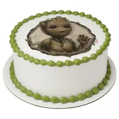 Marvel Studios' I am Groot Cute little scamp Edible Cake Topper Image 7.5 Round