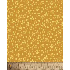 Petite Flowers Yellow Floral Cotton Fabric | By the Yard | Sewing and Crafting | 44 inches wide