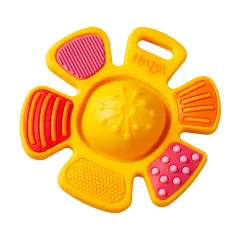 HABA Silicone Teethers for Babies 6-18 Months - Popping Flower Fidget Toy, Silicone Teether Ring & Grasping Toy, Dishwasher Safe Baby Essentials Multicolor