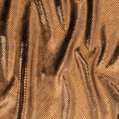 1 Yard Foiled Diamond Snake Velvet Fabric Polyester Spandex for Dancewear, Costumes & Crafts 60" Wide Brown