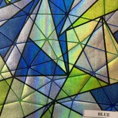1 Yard Prismatic Hologram Multi-Foil Spandex Fabric for Performance Outfits and Creative Wear 60 Inch Width Blue Combo