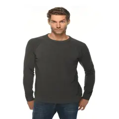 Lane Seven&reg; Unisex French Terry Crewneck Sweatshirt HEATHER CHARCOAL