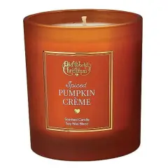 Old World Christmas 3.5 Inch Pumpkin Creme Scented Candle Thanksgiving Flame Candle , Thanksgiving Decor Orange