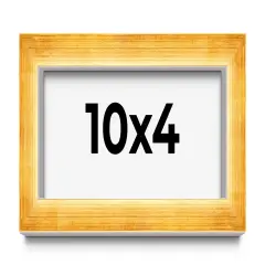 Panoramic Minimalist Shadow Box Gold Picture Frame - UV Acrylic, Backing, Hanging Hardware