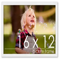 Classic Modern White Picture Frame - UV Acrylic, Backing Board, Hanging Hardware Included