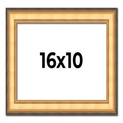 Traditional Gold Picture Frame - UV Acrylic, Backing Board, Hanging Hardware Included