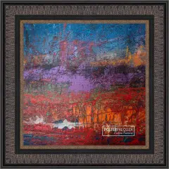 Square Museum Brown Picture Frame - UV Acrylic, Foam Board Backing, Hanging Hardware