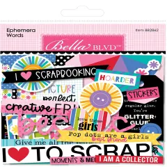 Bella Blvd Cardstock Ephemera-Words, Let's Scrapbook!