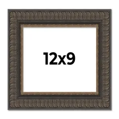 Photo Size Museum Brown Picture Frame - UV Acrylic, Foam Board Backing, Hanging Hardware