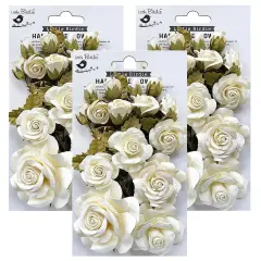 Pack of 3 - Little Birdie Rosalind Paper Flowers 21/Pkg-Shabby Chic