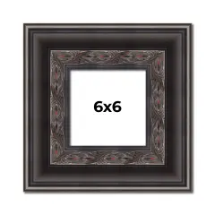 Square 3.5" Wide Ornate Black Frame - UV Acrylic, Foam Board Backing, Hanging Hardware