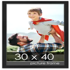 Decor Black Picture Frame - UV Acrylic, Foam Board Backing, Hanging Hardware