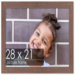 Shabby Chic Brown Picture Frame - UV Acrylic, Backing Board, Hanging Hardware Included