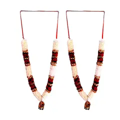 Pack of 2 Varmala for Wedding Artificial Mala for Bride and Groom Indian Milni Mala Wedding Garland Haar 24 Inch Muslim Punjabi Jaimala Nikkah