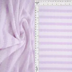 1 Yard Bubble Jacquard Stripe Fabric, 230 GSM Polyester Spandex Blend 54/55" Width IVORY/LAVENDER