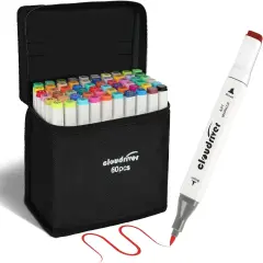 60 Colors Alcohol Markers Brush Tip