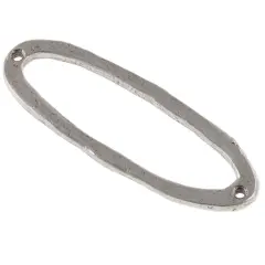 JewelrySupply Organic 38x13mm Open Oval Connector Antique Silver (Package of 2)