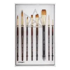 KINGART Finesse&trade; Gift Box Brush Set, 8 pc