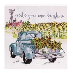 Create Your Own Sunshine Box Sign with Blue Truck and Sunflower Field
