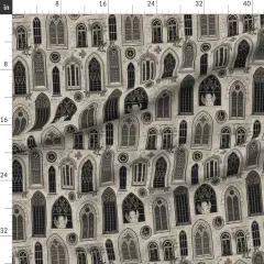 Various Fabrics by the Yard or Fat Quarter Medieval Gothic Church Angel Glass Custom Printed Fabric by Spoonflower