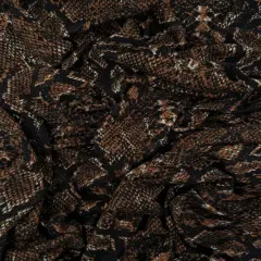 1 Yard Polyester Spandex DTY Brush Snake Skin Print Animal Fabric 58/60" Width BROWN