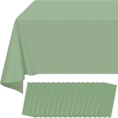 16 Pack Sage Green Plastic Tablecloth