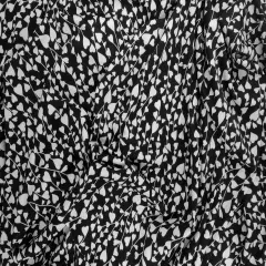 1 Yard Polyester Spandex DTY Knit Fabric, Soft Stretch Heart Print 58/60" Width BLACK