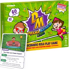 QUOKKA Charades Game for Kids &ndash; Acting & Improv Game with 120 Scenario & Quirk Cards &ndash; Fun Act It Out Theater Games Night | Drama Mayhem Original Pack