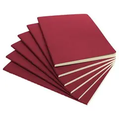 Simply Genius A5 Dotted Notebooks for Work, Travel, Business, College & More - Softcover Journals for Writing - Grid Notebook for Men & Women - Size 8.2" x 5.5" - 92 pages (Wine, 6 pack) Red