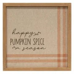 Pumpkin Spice Season 12 Inch Framed Wall Art with Check Design Happy Pumpkin