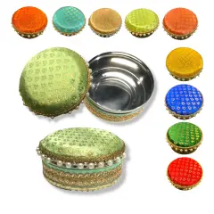 4 Ct Steel Ladoo Box 250 Grams Festival Special Stainless Steel Sweets Gift Box Perfect for Holi Diwali Rakhi Housewarmings Mithaai Desert Box Pista