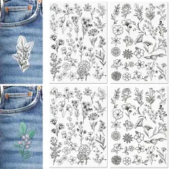 100Pcs Water Soluble Embroidery Stabilizers, Stick and Stitch (Flower, Pack of 2)