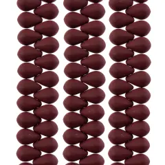 John Bead 114pcs 6x9mm Czech Glass White Alabaster Velvet Drop Bead Strands Maroon Brown
