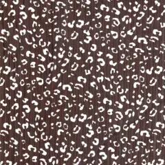 1 Yard Brown Yummy Rib Animal Print Knit Fabric 170 GSM, 58/60&Prime; Wide Polyester Spandex Blend