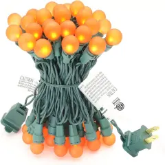 13.5ft Orange Halloween Lights G15 Glass Frosted Globe Lights