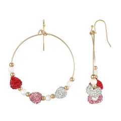 City By City Open Circle Heart Drop Earrings &ndash; Multicolor Elegance