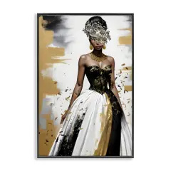 Stupell Industries Elegant Woman Beautiful Gown Framed Giclee Wall Art Design by Kim Allen